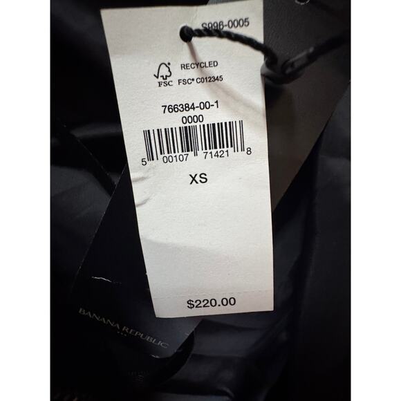 Banana Republic WATER RESISTANT PUFFER JACKET NWT XS few long black retail $220 - Picture 4 of 10